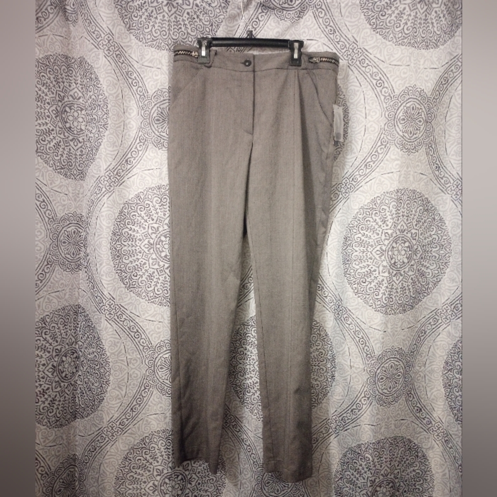 NWTWorthington Grey Slacks Trousers Zipper Waist Detail Dress Pants WomenSize 10 - Picture 12 of 16